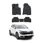 Tapis de sol pour Kia Sportage 2022-2027 PHEV Noir 3D en Caoutchouc TPE 4Pcs