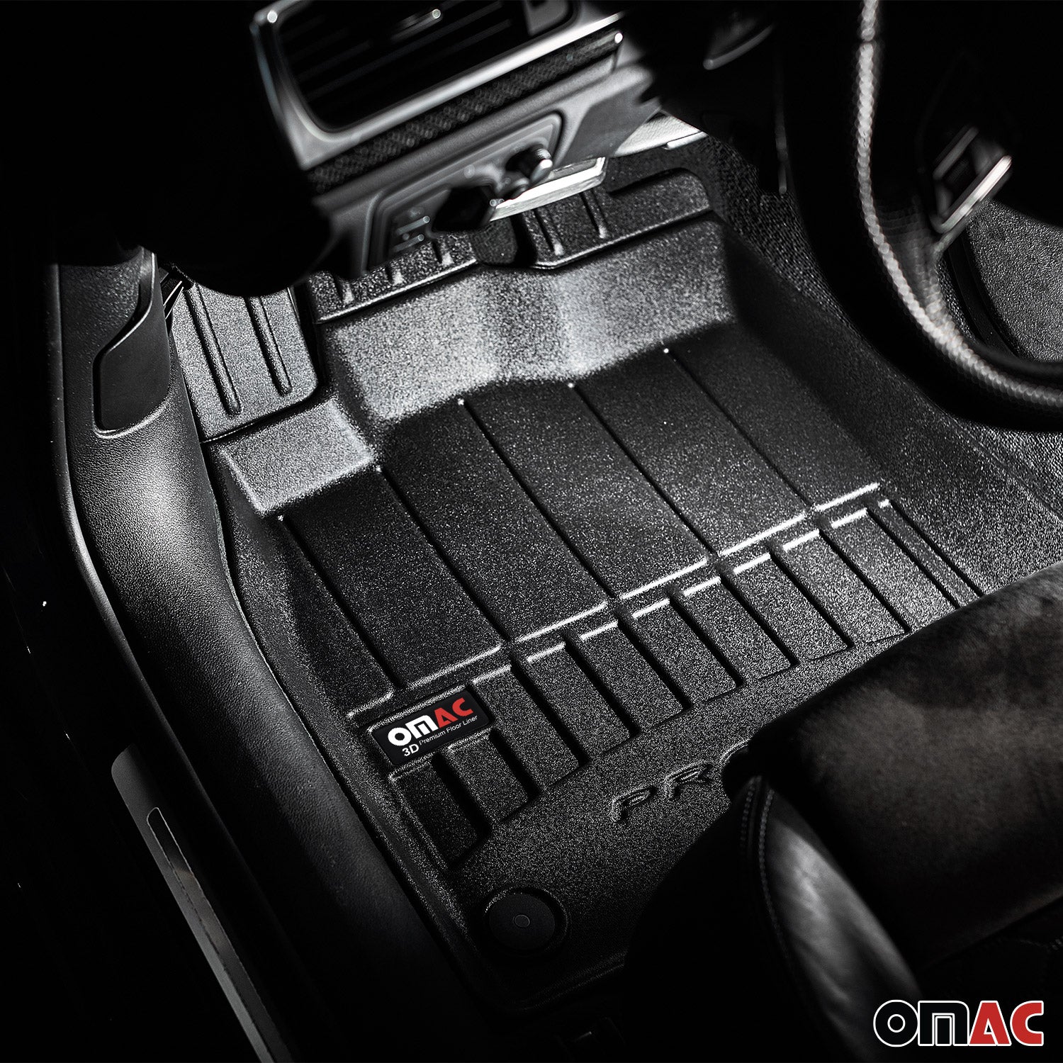 OMAC Tapis de sol en caoutchouc pour Honda CR-V III 2006-2012 Noir Premium