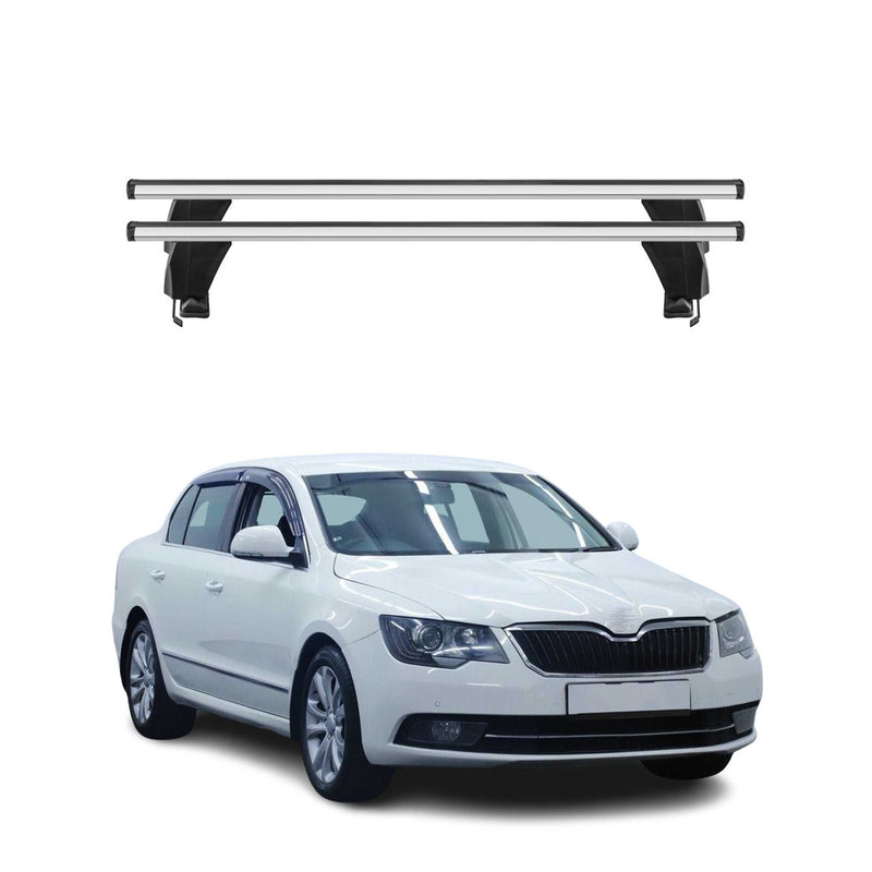 Menabo Barres de toit Transversales pour Skoda Superb 2008-2013 Gris ABE 2x