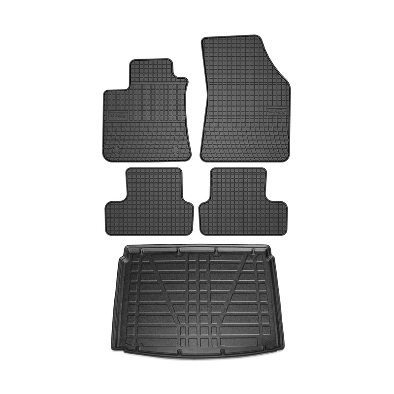 Kit Tapis de sol et coffre pour Renault Kadjar 2015-2024 Cabine Allongée Noir