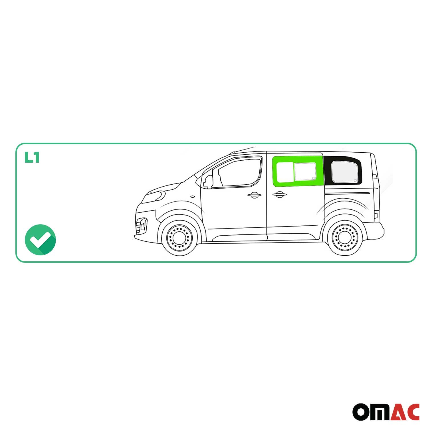 Vitre de Porte pour Toyota Proace 2016-2026 L1 Avant Gauche Fenêtre coulissante
