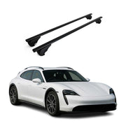 Barres de toit pour Porsche Taycan Cross Turismo 2021-2026 Acier Noir 2x