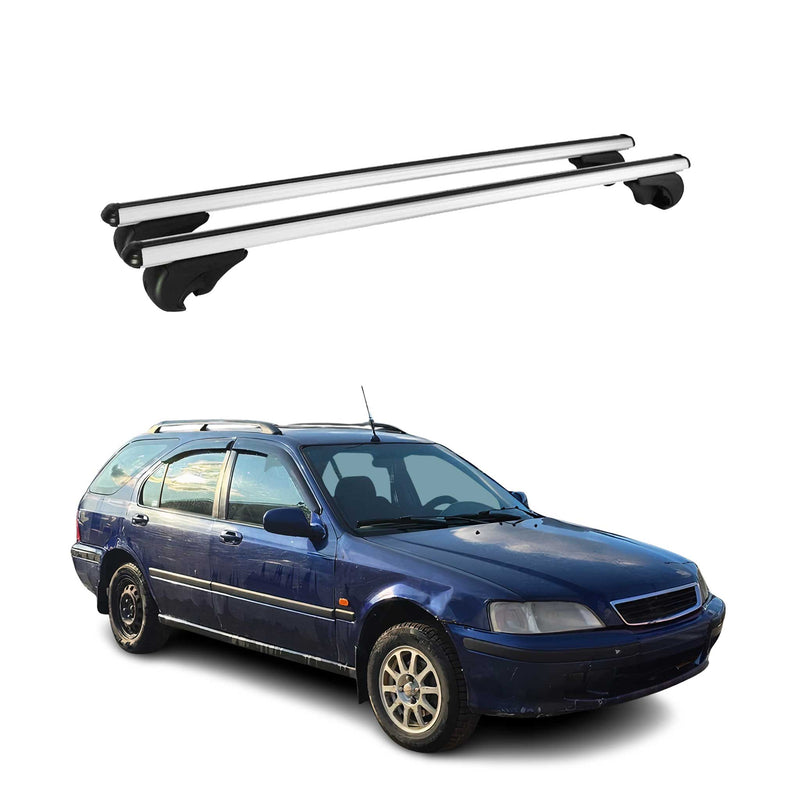 Barres de toit Transversales pour Honda Civic 1997-2000 Break Aluminium Argent