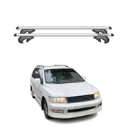 Barres de toit pour Mitsubishi Chariot Grandis 1997-2003 90kg Alu Gris