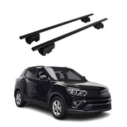 Barres de toit Transversales pour Ssangyong Tivoli 2020-2023 ABE Fer Noir 2x