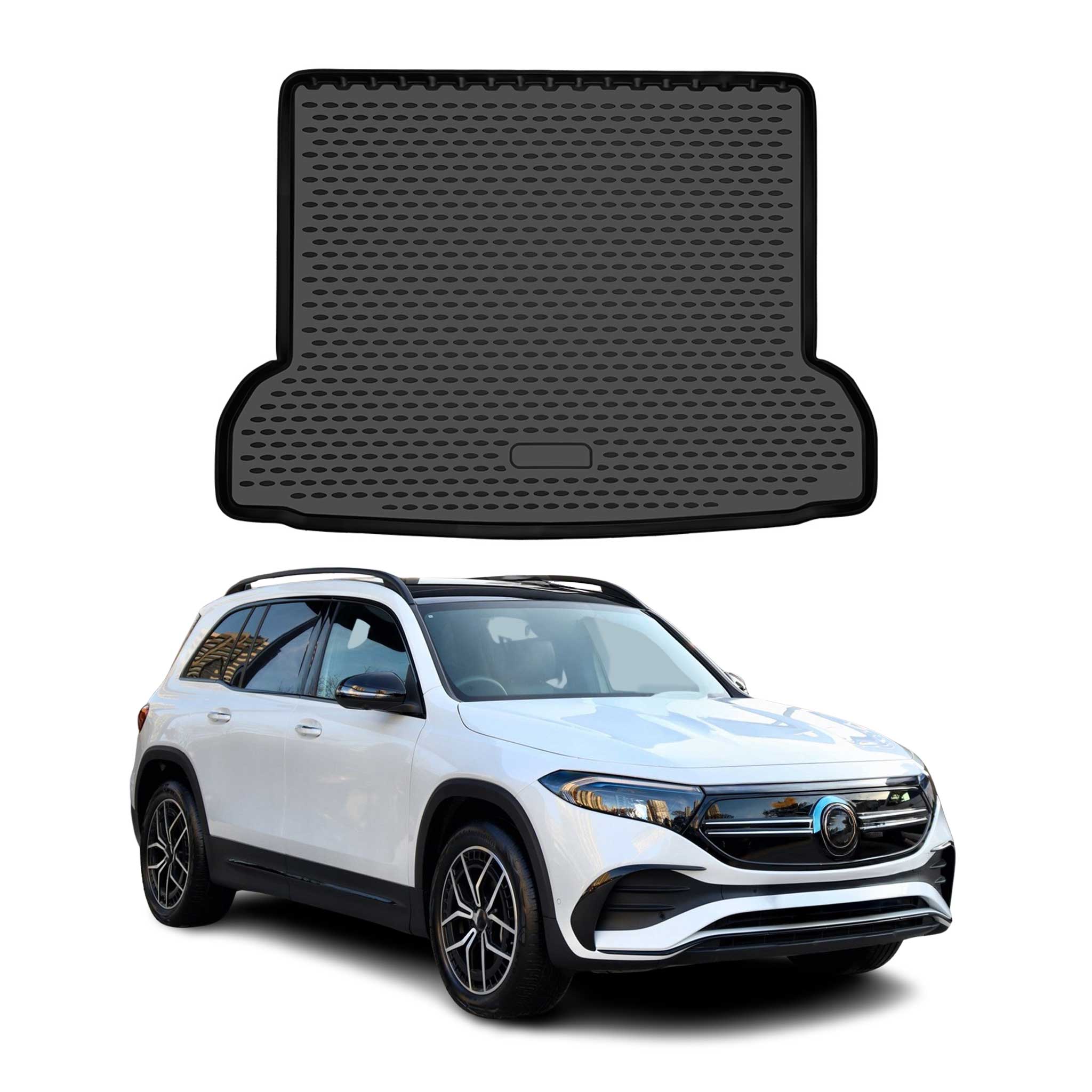 OMAC Tapis de coffre pour Mercedes EQB X243 2022-2026 en caoutchouc TPE Noir