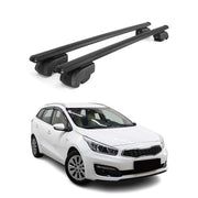 Barres de toit Transversales pour Kia Ceed Break 2012-2018 Alu Noir ABE