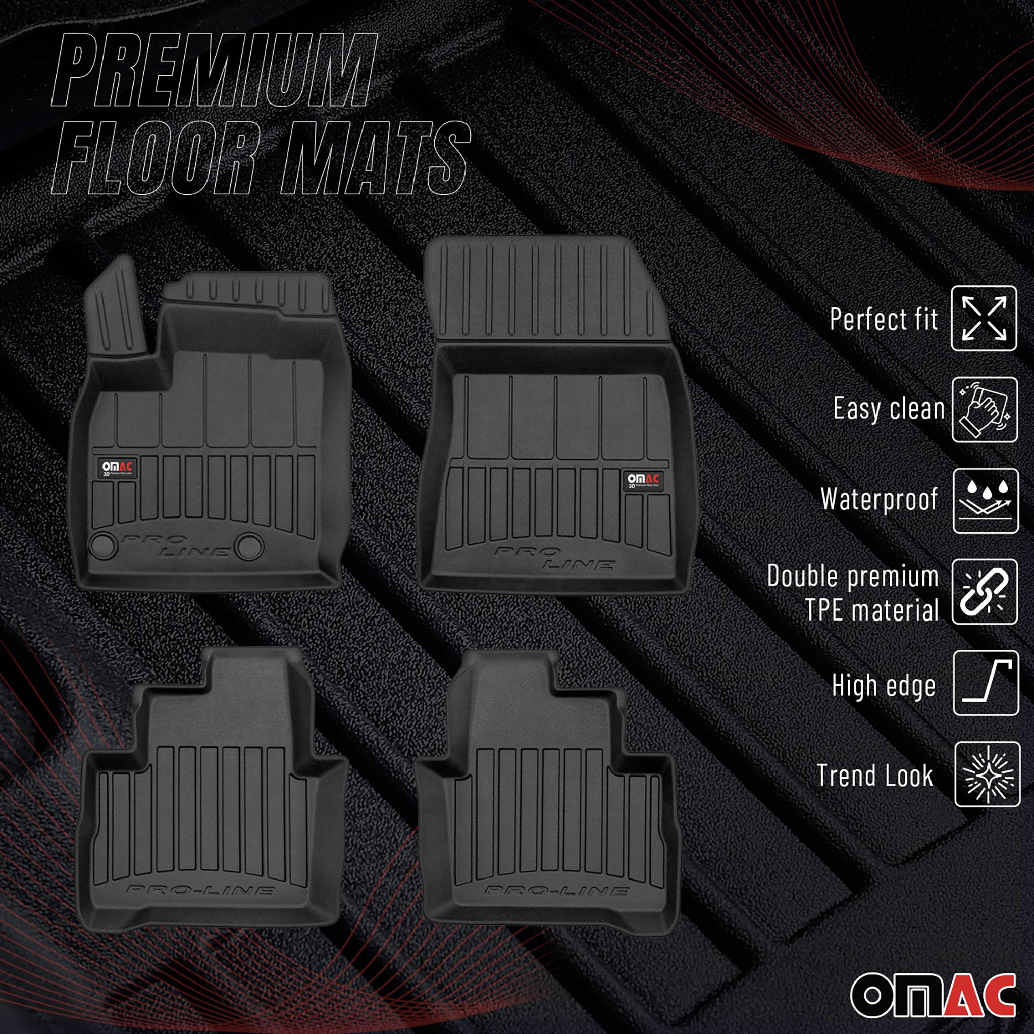 Tapis de Sol pour Nissan Qashqai 2021-2026 TPE Noir