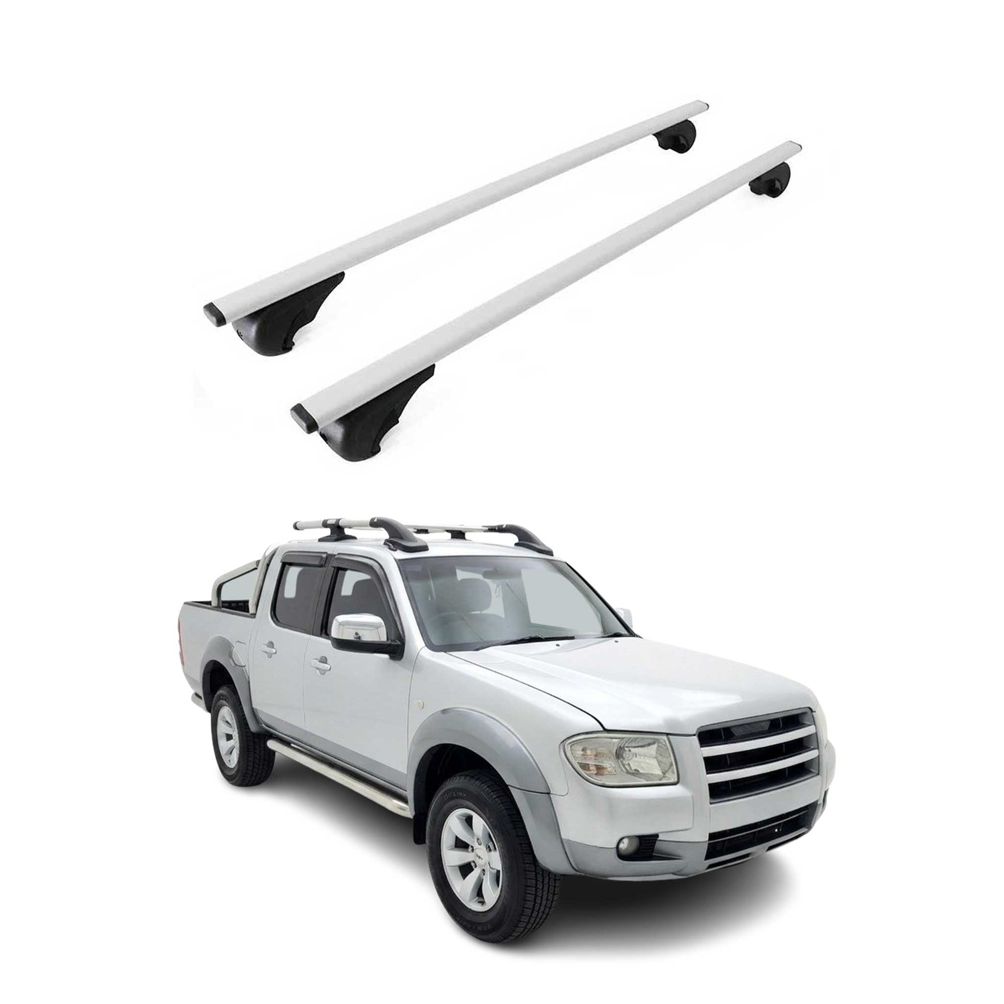 Barres de toit Transversales pour Ford Ranger II 2006-2011 Fer Gris 2Pcs