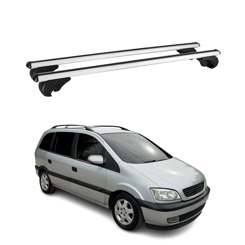 Barres de toit Transversales pour Opel Zafira A 1999-2005 Aluminium Argent