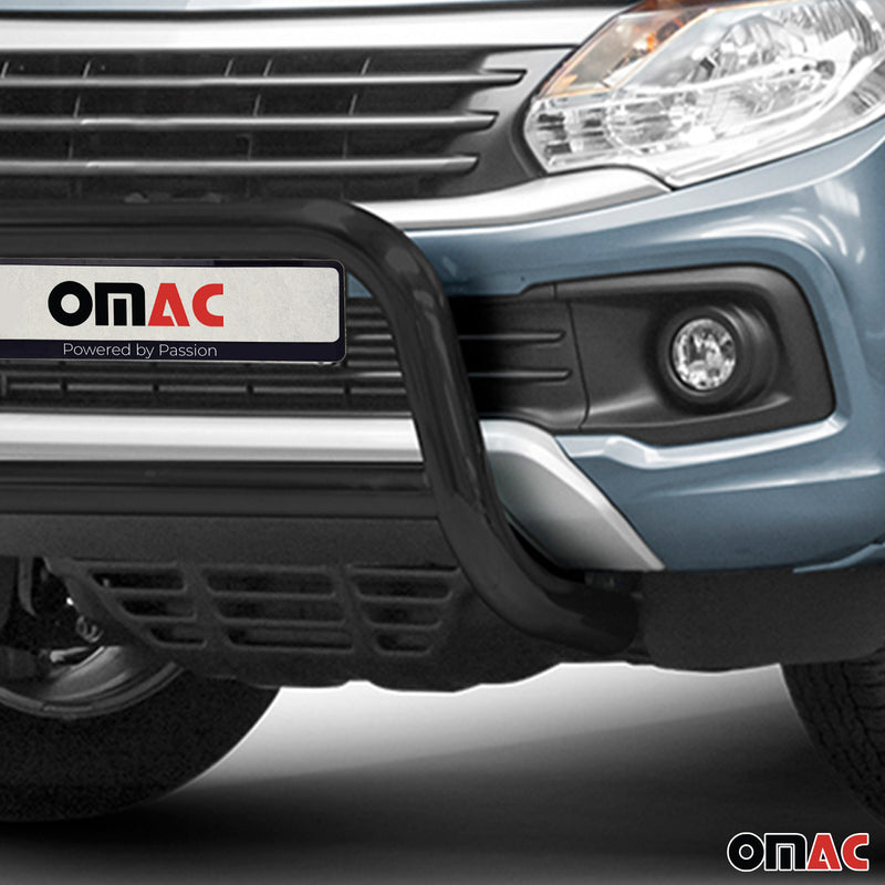 Pare-Buffle Avant Pour Fiat Fullback 2016-2019 en Acier Inoxydable Noir