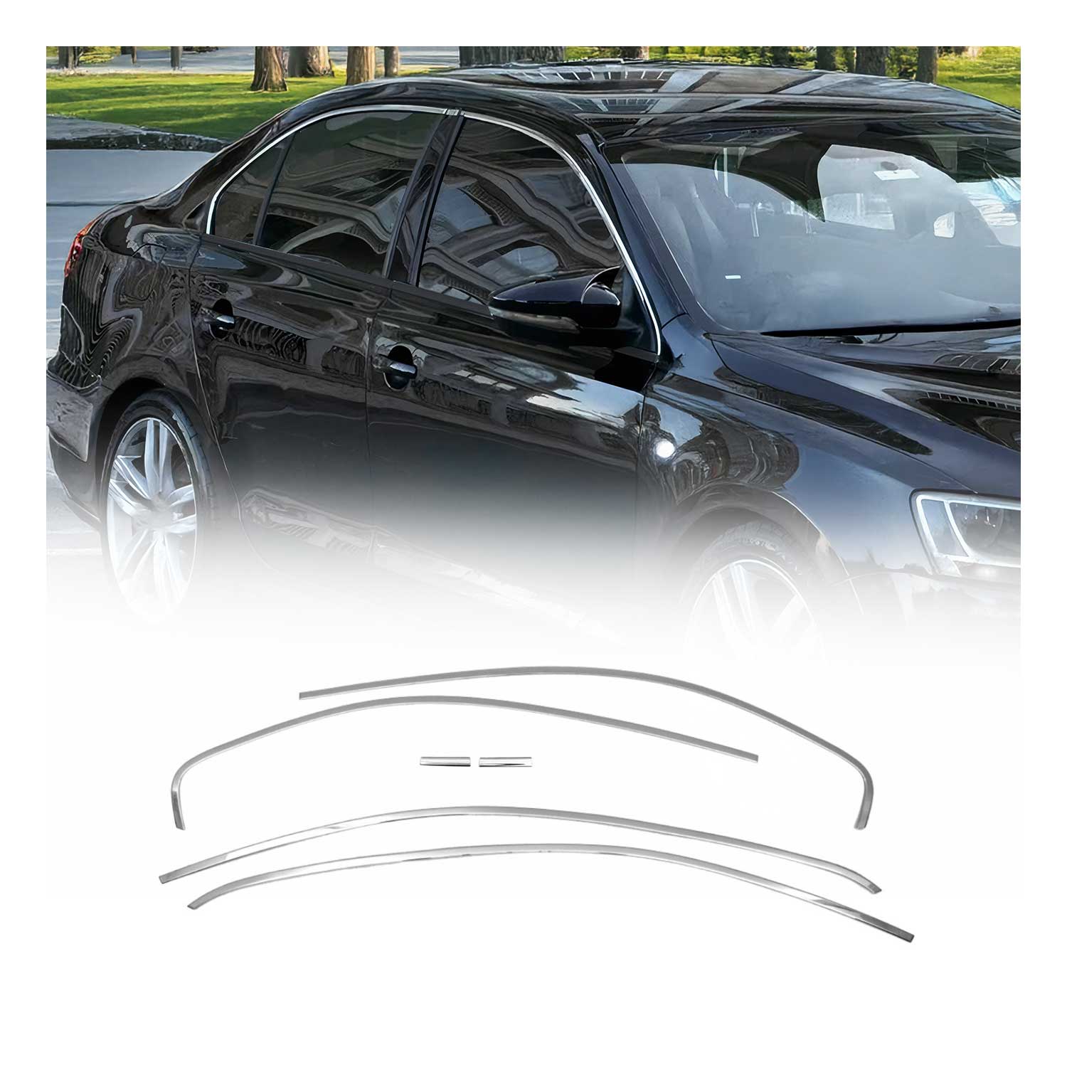 Garniture de Fenêtre pour VW Jetta Berline 2010-2018 Acier Inox 6Pcs