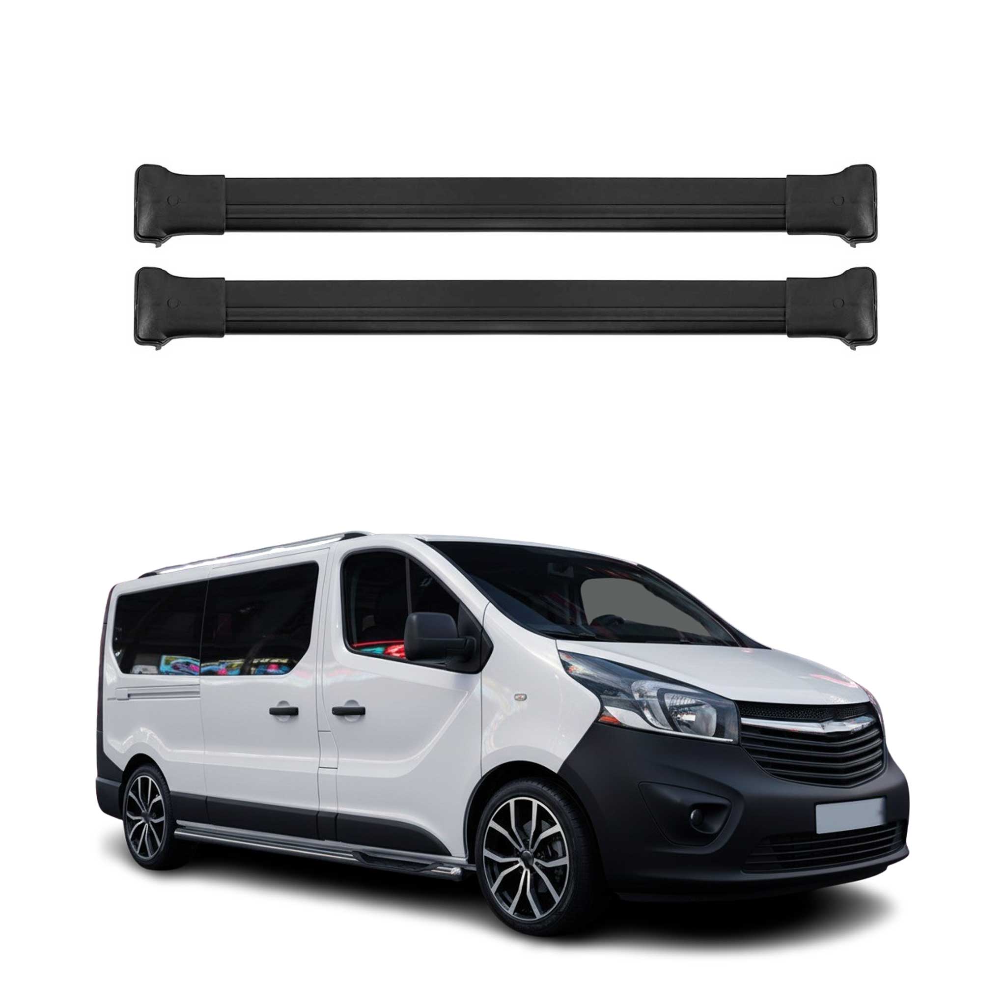 OMAC Barres de toit en aluminium pour Fiat Talento 2016-2020 Noir 2Pcs TÜV