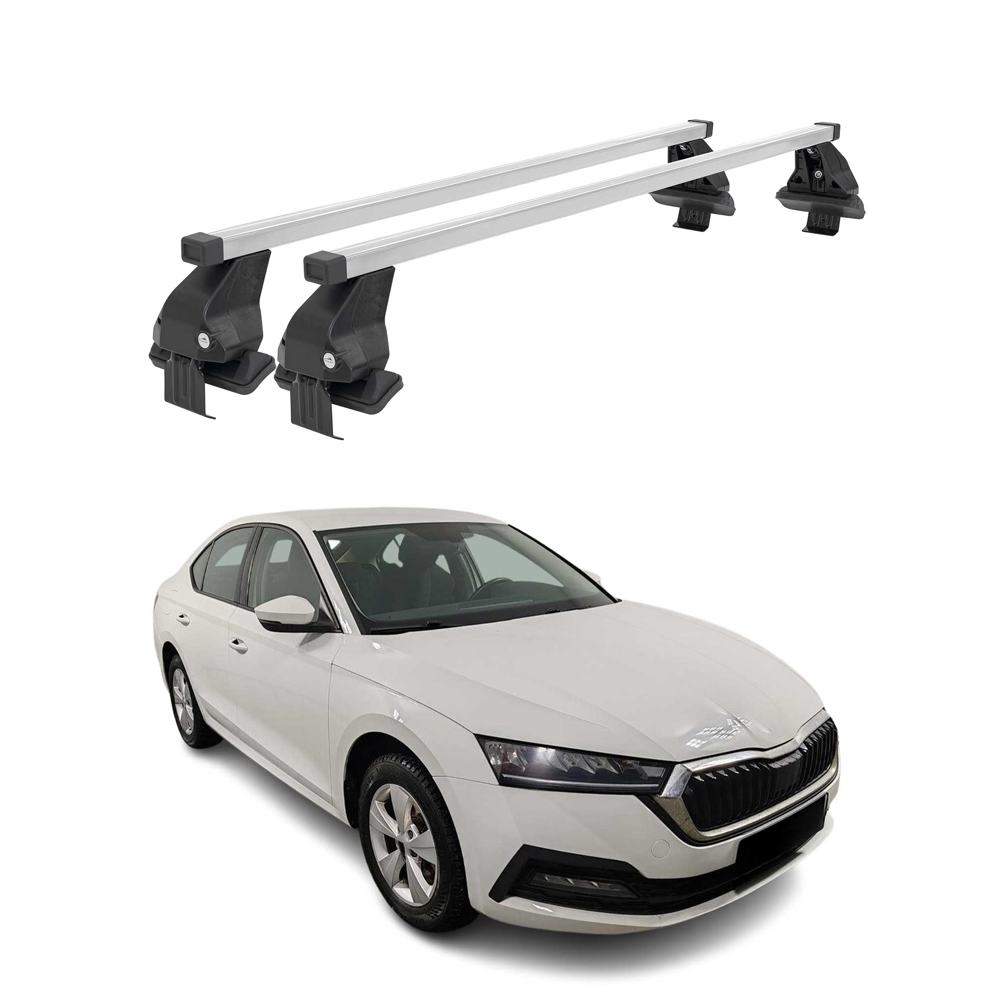 Barres de toit transversales pour Skoda Octavia IV 2020-2026 Acier Gris
