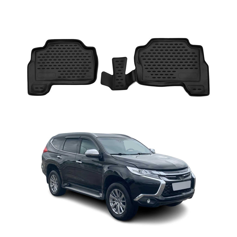 Tapis de sol pour Mitsubishi Pajero Sport 2016-2025 2ème rangée TPE 3D Noir 2x