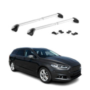 Barres de toit transversales pour Ford Mondeo IV Break 2014-2022 Alu Gris 2x ABE