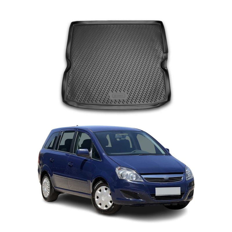 Tapis de Coffre pour Opel Zafira B 2005-2014 en caoutchouc TPE 3D Noir 1Pcs
