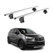Barres de toit transversales Alu pour Opel Crossland X 2017-2026 TÜV Gris 2Pcs