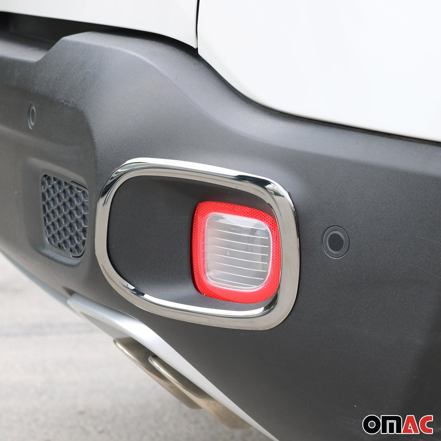Cadres de Réflecteurs Arrière pour Jeep Renegade 2014-2019 acier inox 2 Pcs