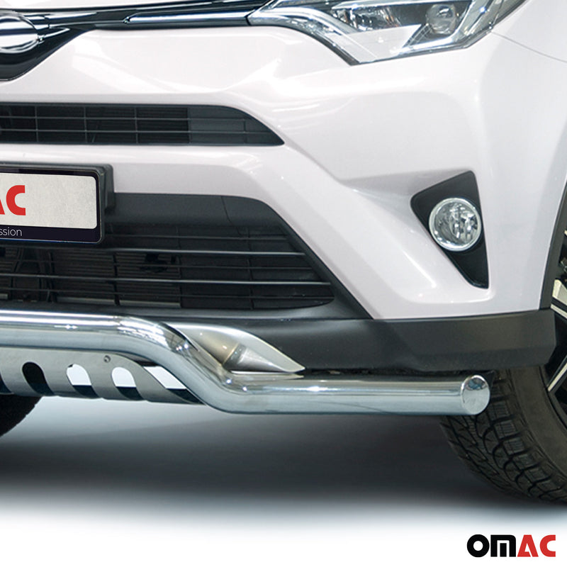 Pare-Buffle Avant Pour Toyota RAV4 2015-2018 en Acier Inox Argent