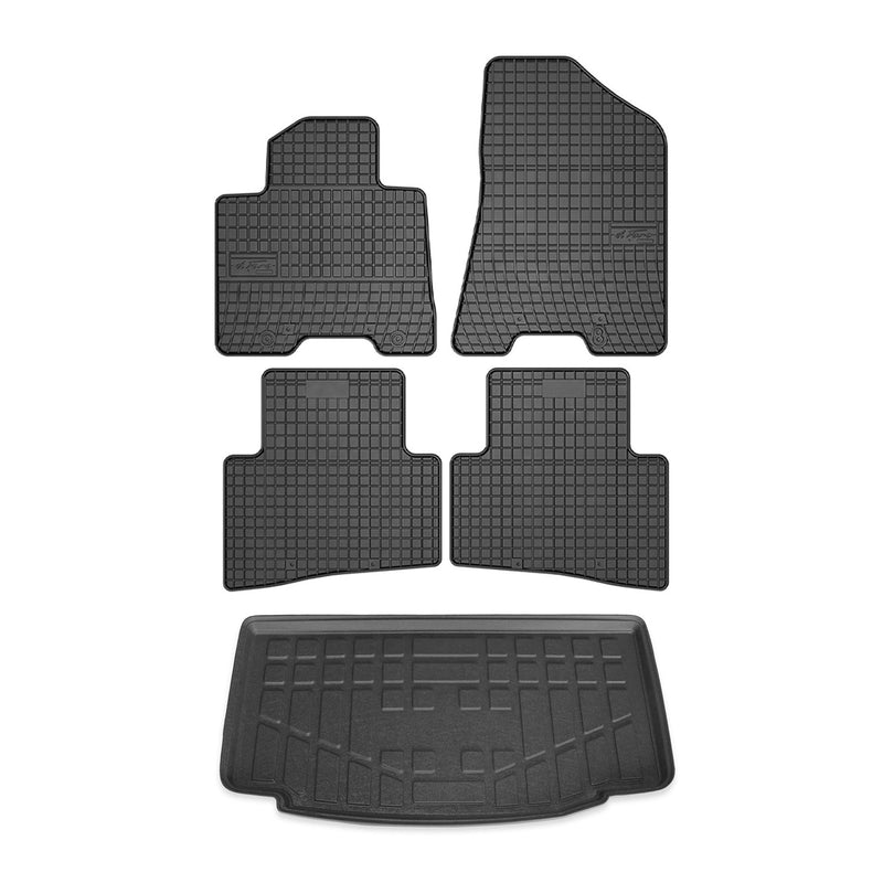 Kit Tapis de sol et coffre pour Hyundai i10 2013-2024 HB TPE Noir