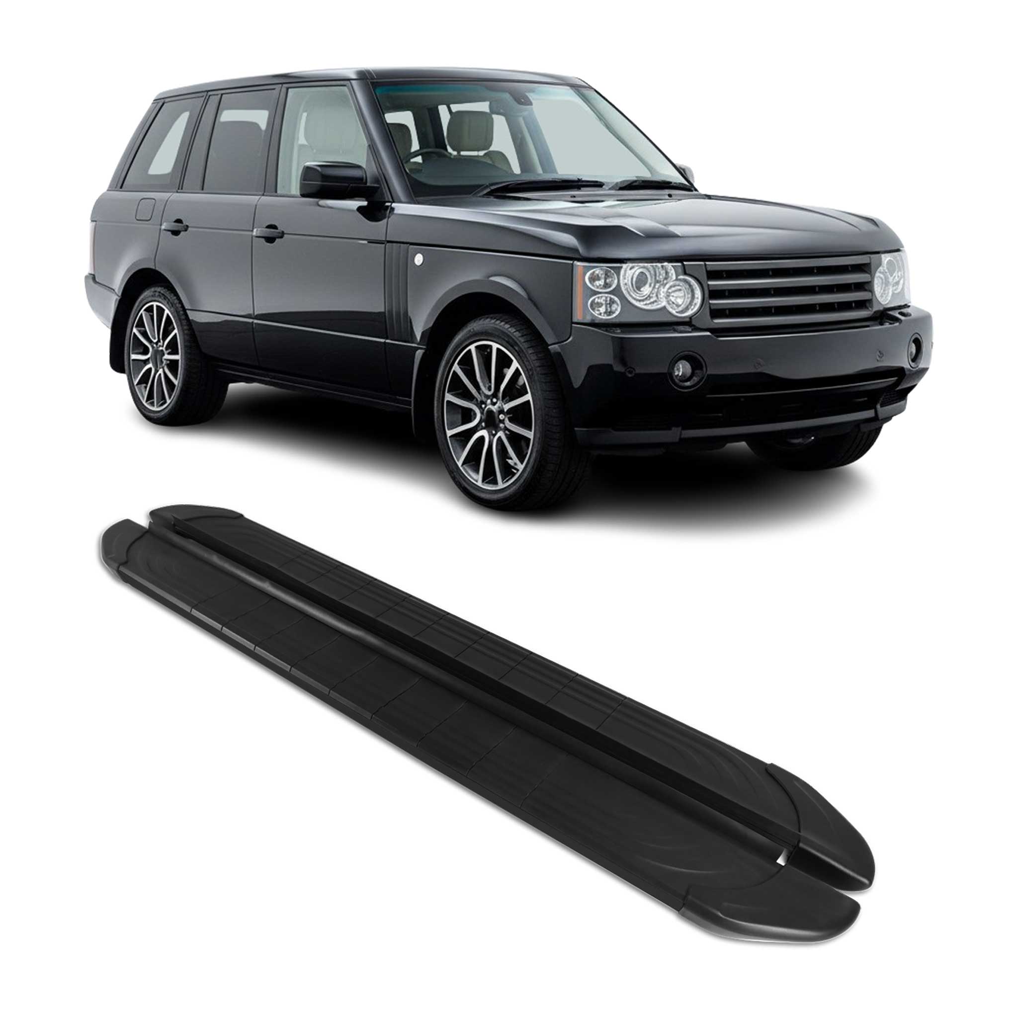 Marchepieds Latéraux pour Range Rover Vogue L322 2002-2012 2Pcs Alu Noir
