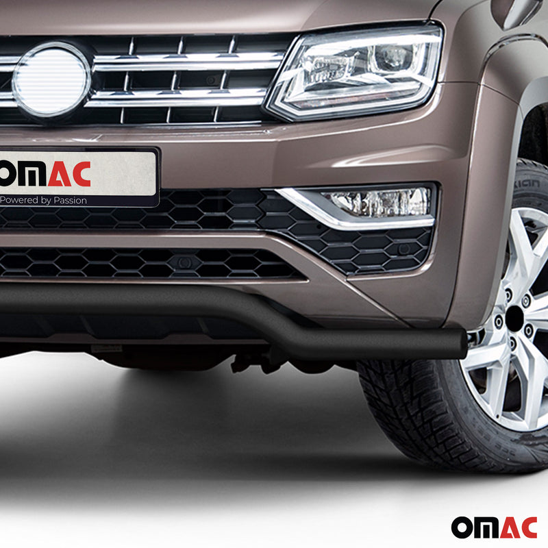 Pare-Buffle Avant Pour VW Amarok 2016-2020 Noir en Acier Inoxy