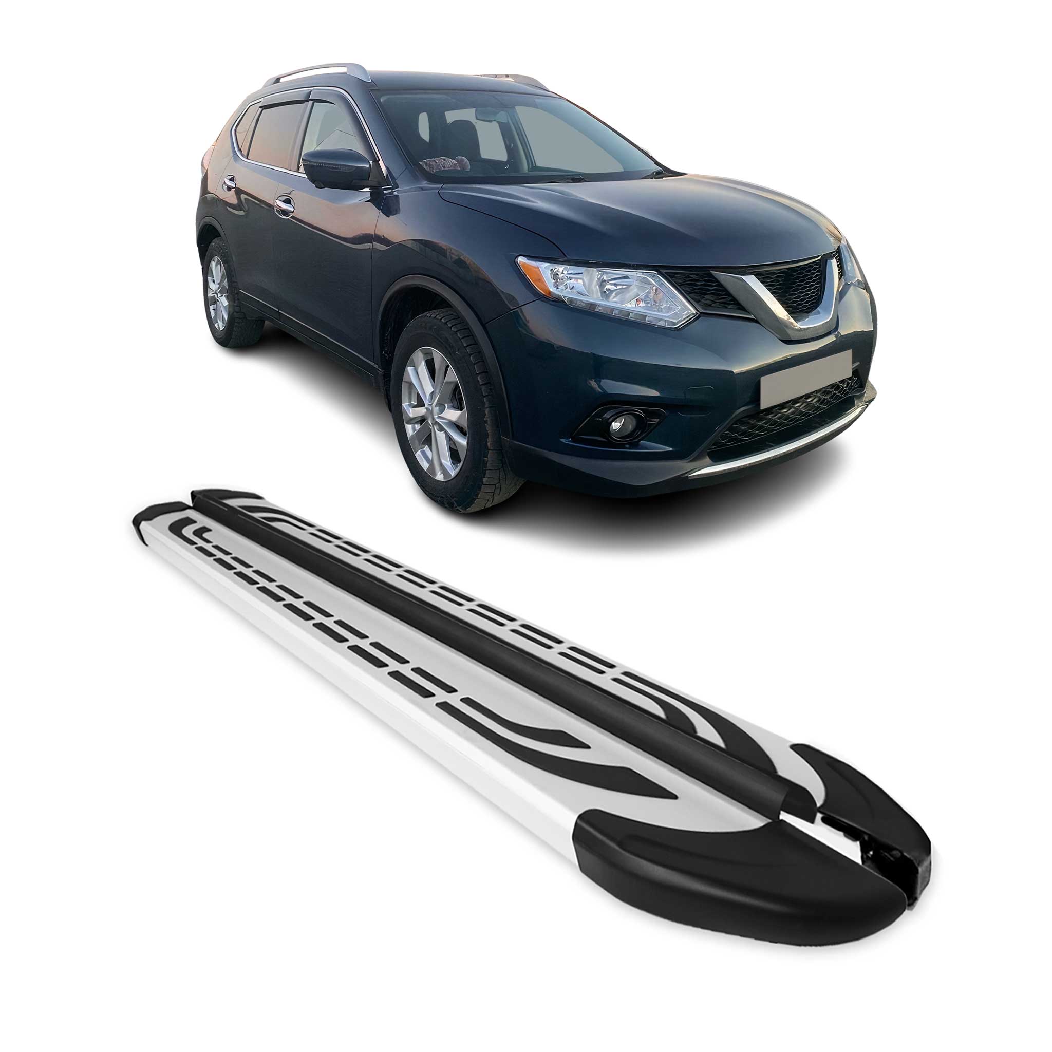 Marchepieds Latéraux pour Nissan X-Trail III T32 2013-2021 Gris Aluminium 2Pcs