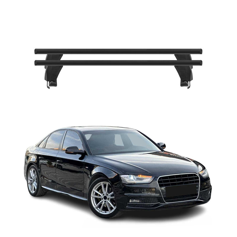 Menabo Barres de transversales pour Audi A4 B8 Berline 2009-2012 PRE FL Noir ABE
