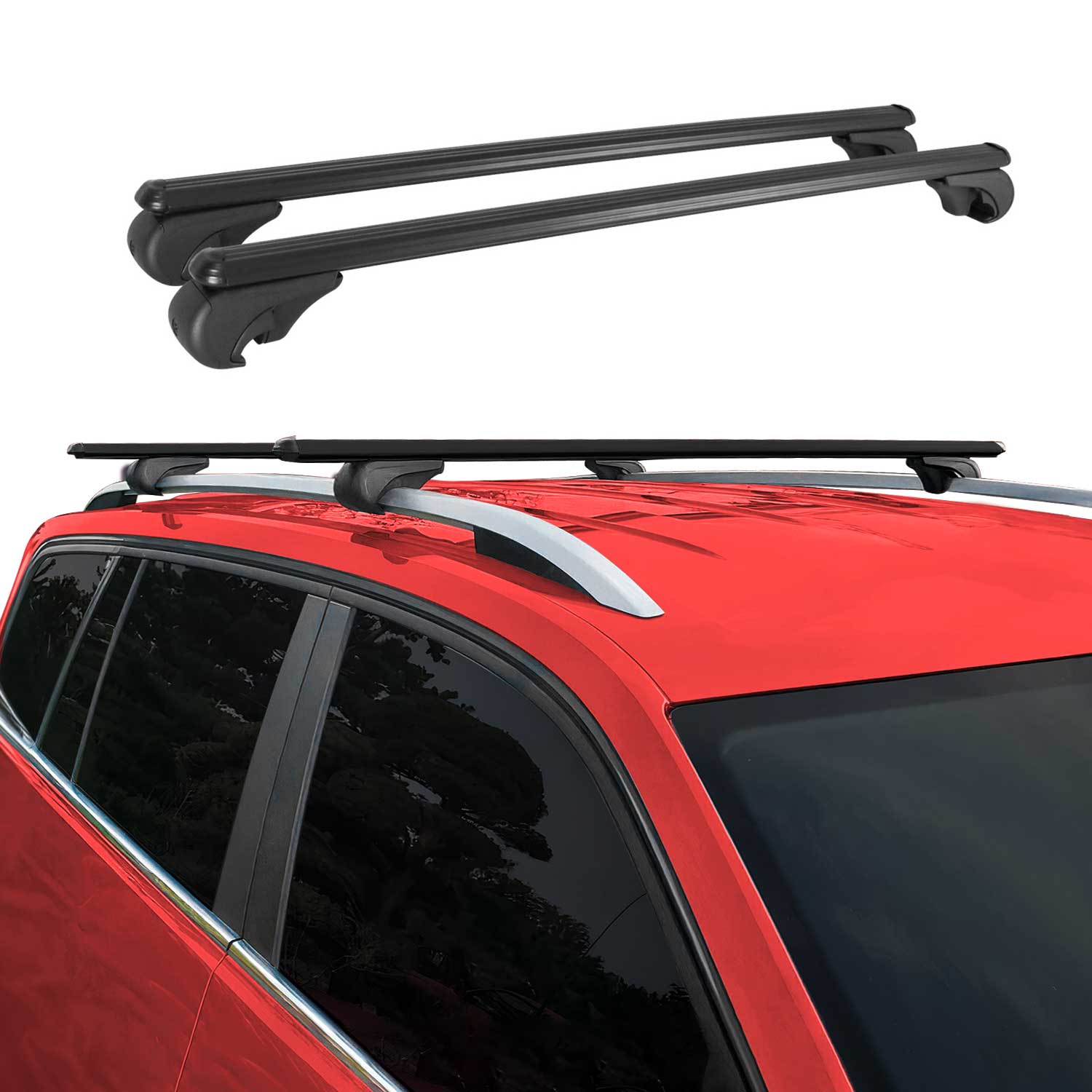 Barres de toit transversales pour Audi A6 C7 4GH 4GJ Allroad 2012-2018 Alu Noir