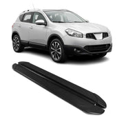 Marchepieds Latéraux pédale pour Nissan Qashqai J10 2006-2014 2Pcs Alu Noir