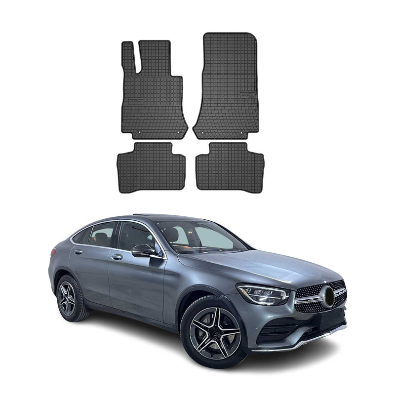 Tapis de Sol pour Mercedes Classe GLC X253 2015-2022 Caoutchouc Noir