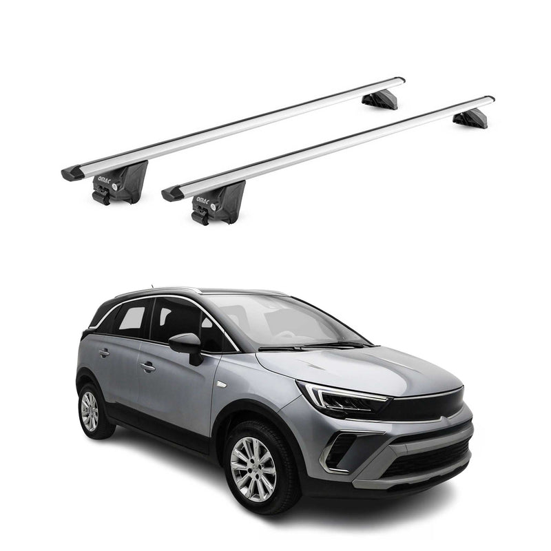 Barres de toit transversales pour Opel Crossland Grandland X 2017-2025 Gris ABE