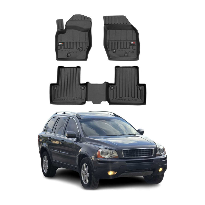 OMAC Tapis de sol en caoutchouc pour Volvo XC90 2002-2014 Noir Premium