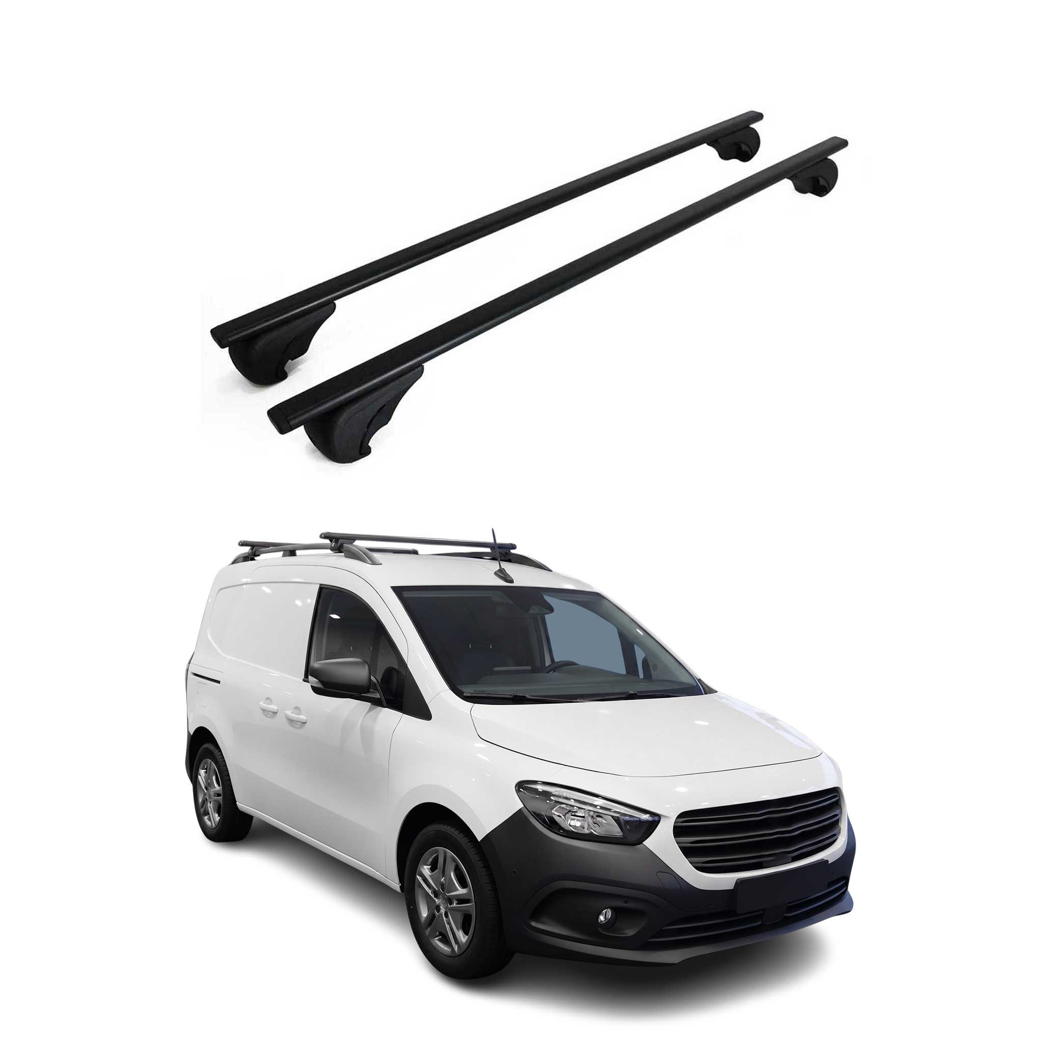 Barres de toit Transversales pour Mercedes Citan W420 2021-2026 Fer Noir 2Pcs