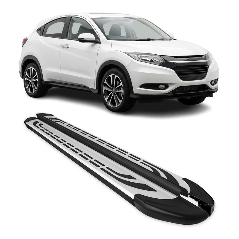 Marchepieds Latéraux pédale pour Honda HR-V 2016-2021 Aluminium Gris Noir 2x