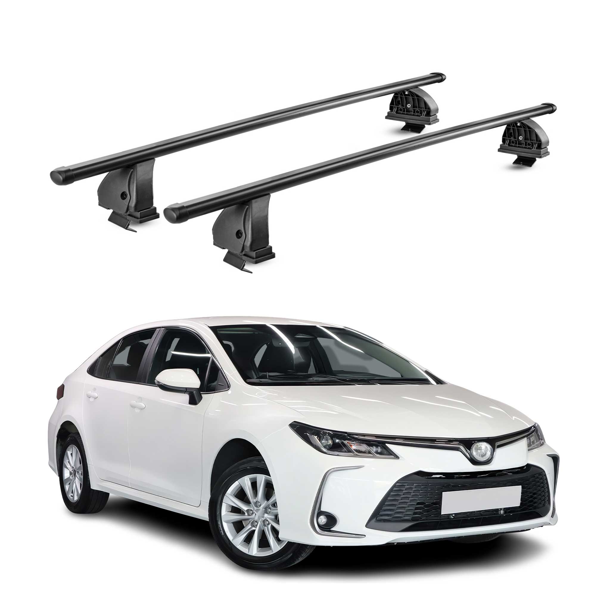 Barres de toit transversales acier pour Toyota Corolla mk12 HB Break 2019- Noir