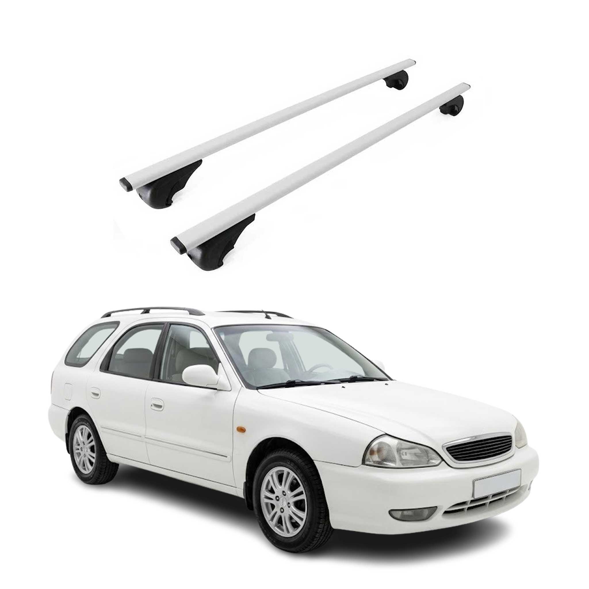Barres de toit Transversales pour Kia Clarus Break 1998-2001 Fer Gris 2Pcs