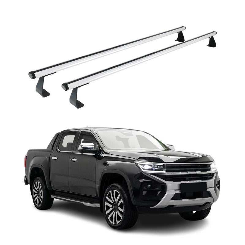 Barres de toit longitudinales pour VW Amarok mk2 2022-2025 Alu Gris 2x