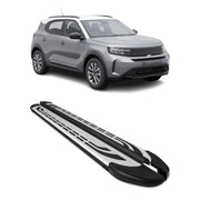 Marchepieds Latéraux pour Opel Frontera 2024-2026 Aluminium Gris Noir 2x