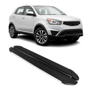 Marchepieds Latéraux pour Ssangyong Korando 2011-2019 Alu Gris Noir 2Pcs