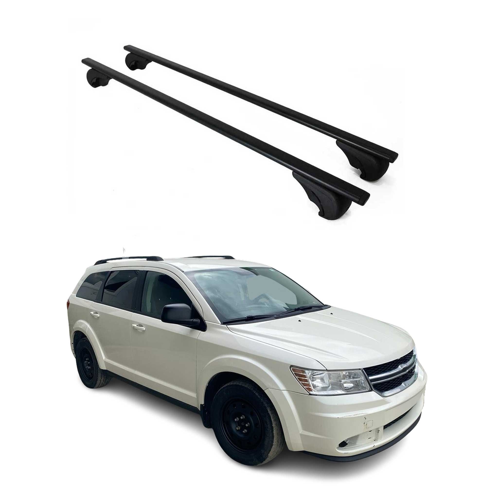 Barres de toit Transversales pour Dodge Journey 2008-2024 Fer Noir