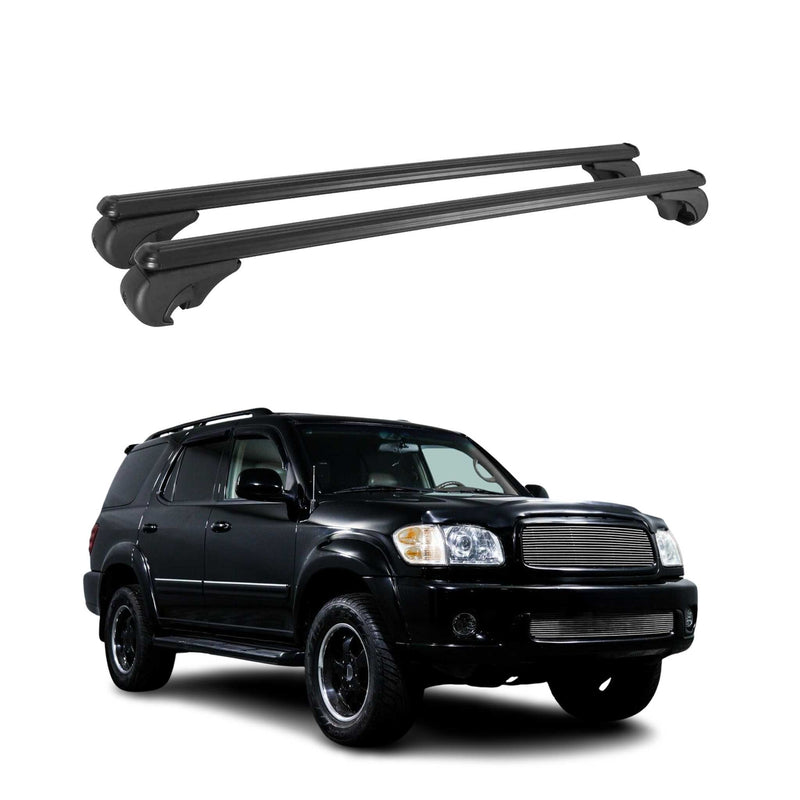 Barres de toit Transversales pour Toyota Sequoia 2001-2006 Aluminium Noir