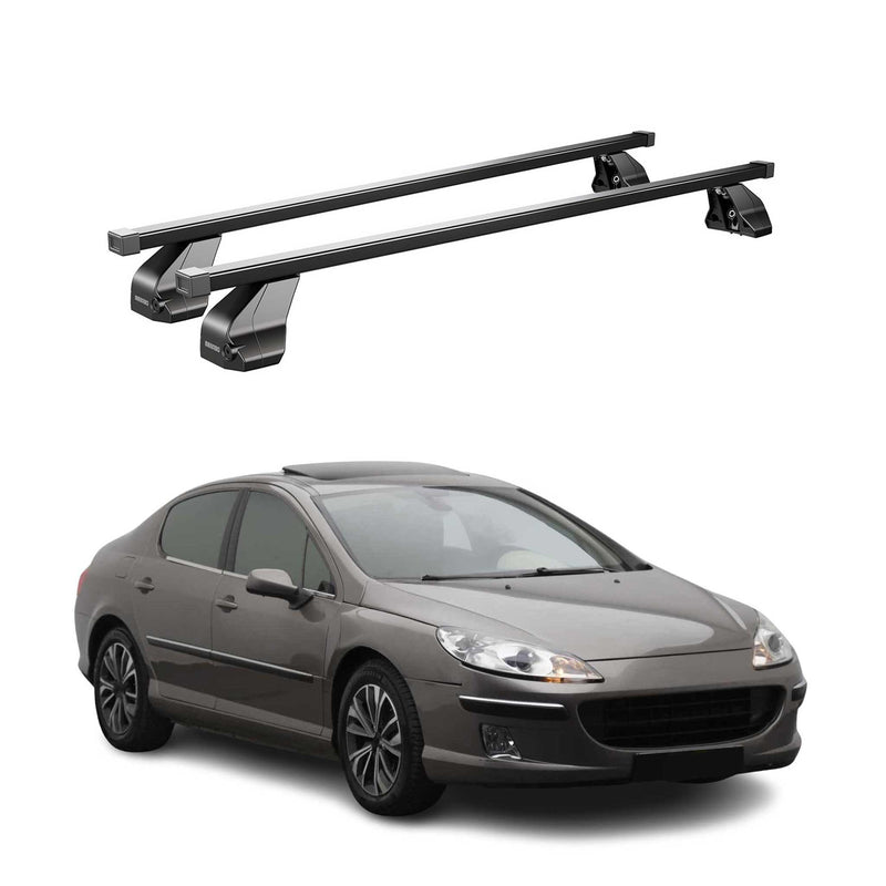 Barres Transversales Menabo pour Peugeot 407 2004-2012 Noir