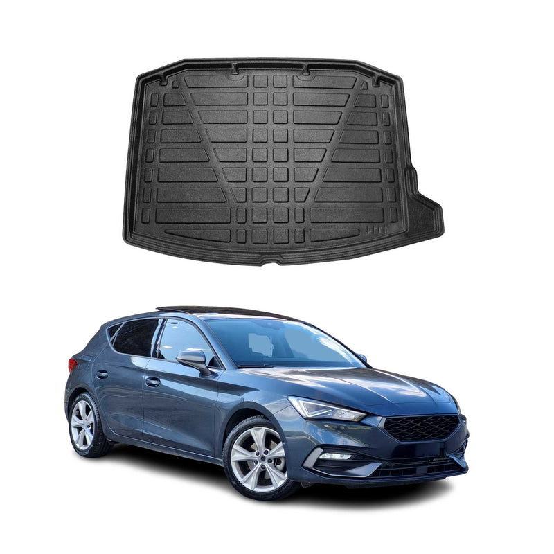 Tapis de Coffre pour Seat Leon 2020-2022 HB en TPE Noir