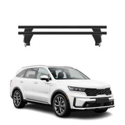 Menabo Barres de toit Transversales pour Kia Sorento 2021-2026 Alu Noir 2x