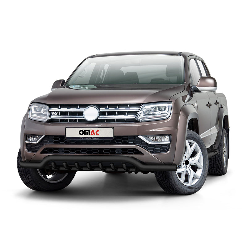 Pare-Buffle Avant Pour VW Amarok 2016-2020 Acier Inoxy Noir