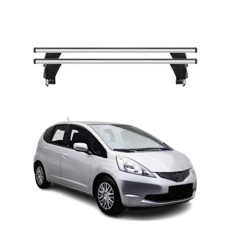 Menabo Barres de toit Transversales pour Honda Jazz 2013-2019 Alu Gris ABE 2x