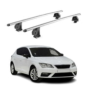 Barres de toit transversales Alu pour Seat Leon III 2012-2020 TÜV 75 kg Gris 2x