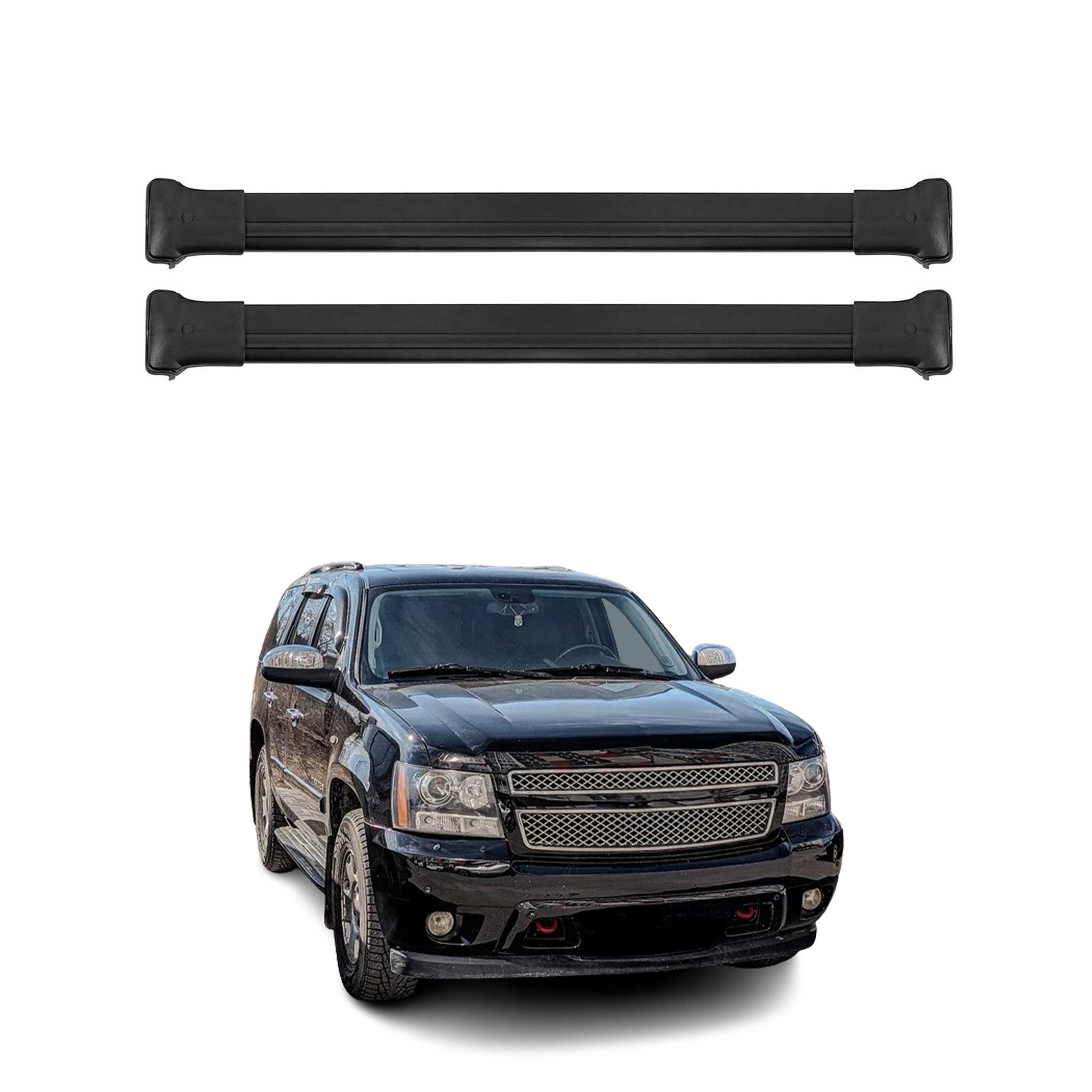 2007-2014 Chevrolet Tahoe Barres de toit transversales en Aluminium Noir